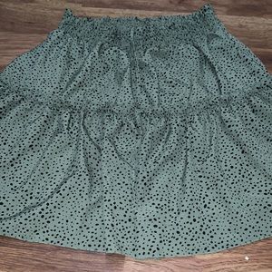 Green spotted skirt